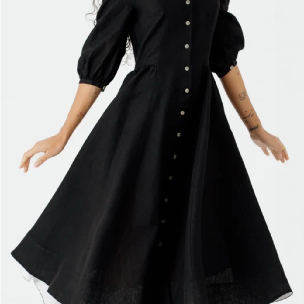 Son de Flor Ophelia 3/4 sleeve Dress XS black